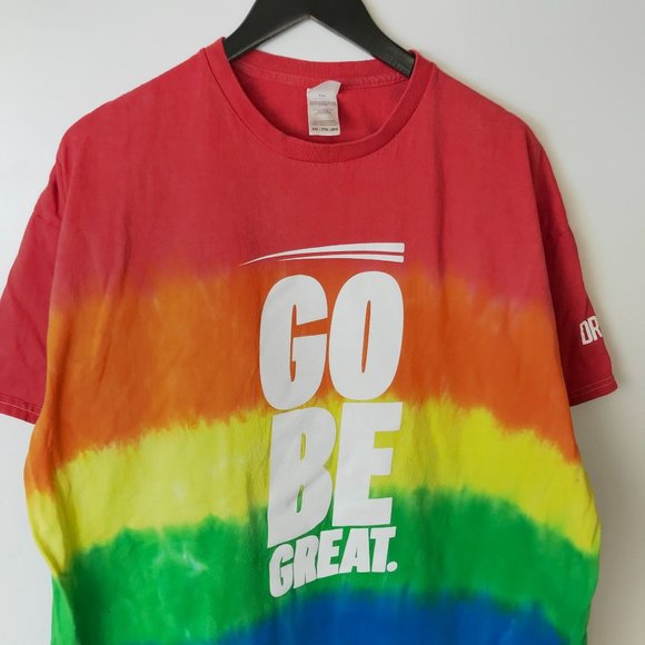 Colortone Go Be Great DRV PNK T Shirt Rainbow Pride Graphic Tee Cotton 2XL XXL - Picture 10 of 13